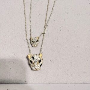 Melinda Maria Gold and Black Leopard Necklace
